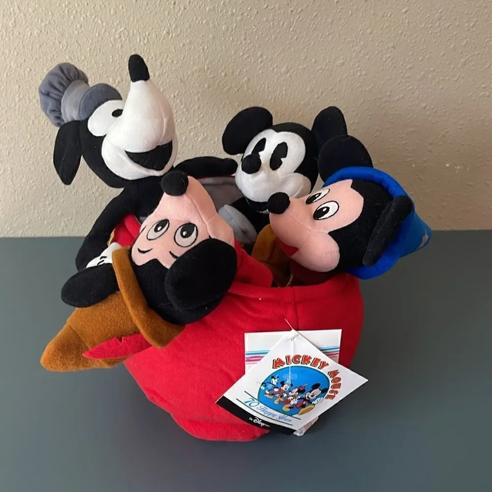 DISNEY Mickey Mouse 70 Happy Years Bean Bag Plush *NEW*